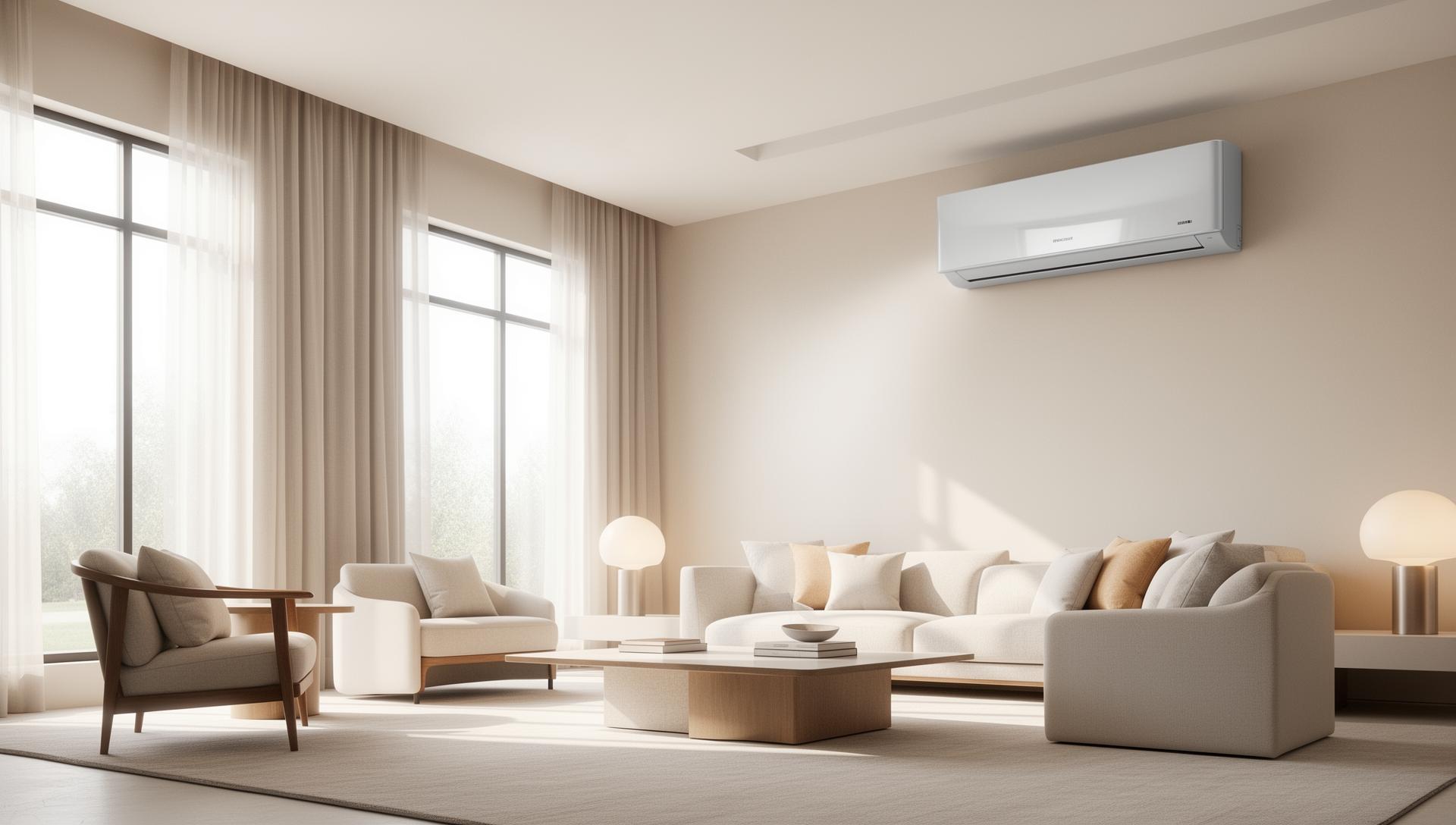 Modern living room with air conditioning